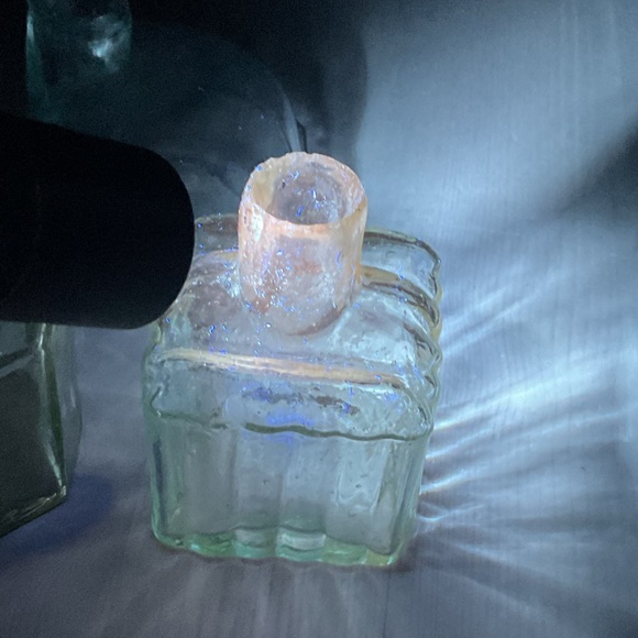 ANTIQUE TEAL GLASS INK BOTTLES VICTORIAN ICE BLUE LOT OF 3 VINTAGE SCARCE! - Picture 15 of 15